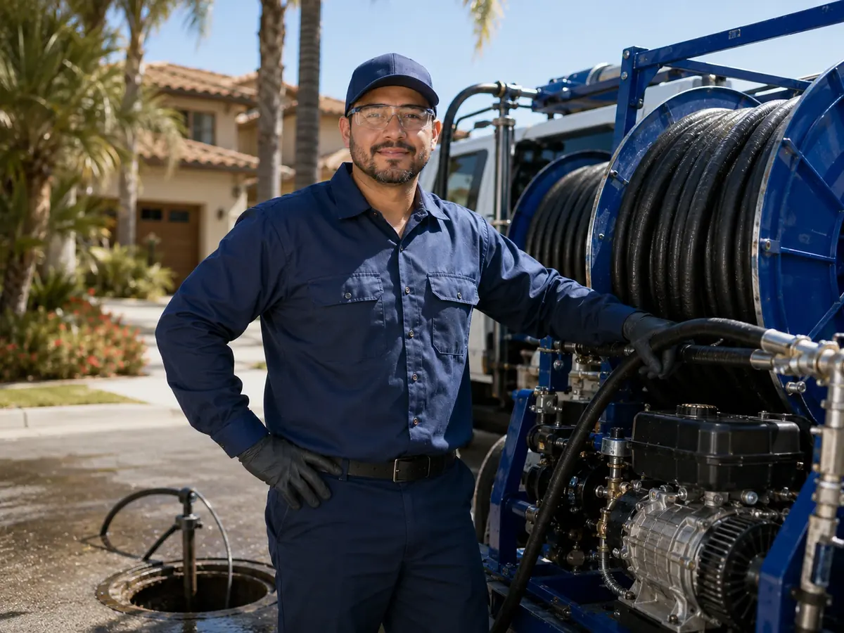 Hydro jet sewer cleaning in La Honda