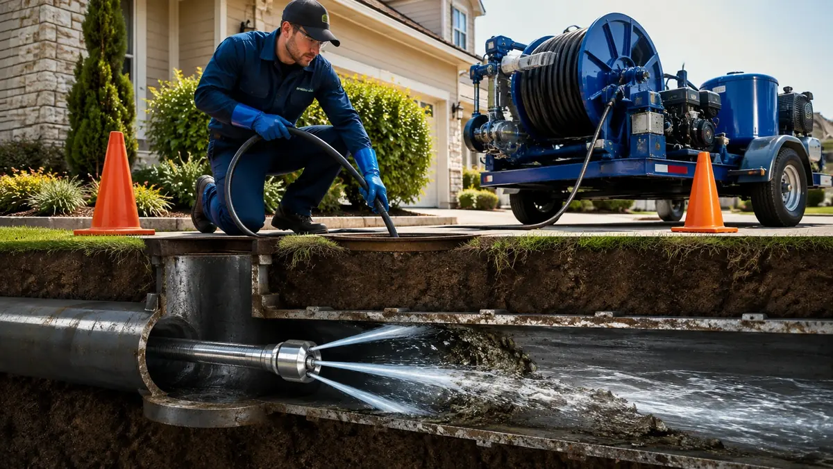 Main Sewer Line Hydro Jet Cleaning in La Honda