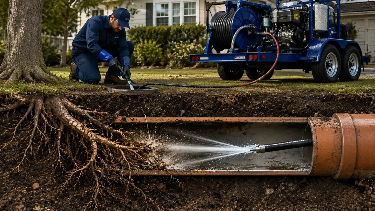 Tree Root Removal with Hydro Jetting in La Honda